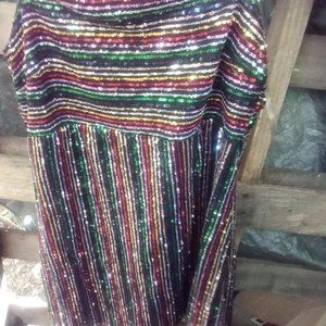 Cock tail shimmer dress colorful